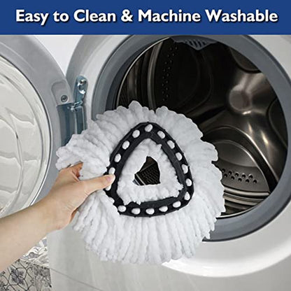 2 Pack Spin Mop Replacement Head Compatible with O Cedar EasyWring Spinning Mop Microfiber Mop Refills White Floor