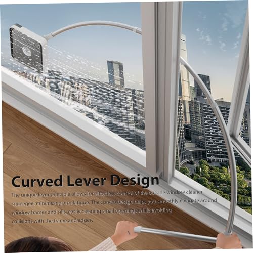 Apartment Window Cleaner, 51inch High-Rise Window Squeegee with Extension Pole, Outdoor Cleaning Tool for Tall Buildings