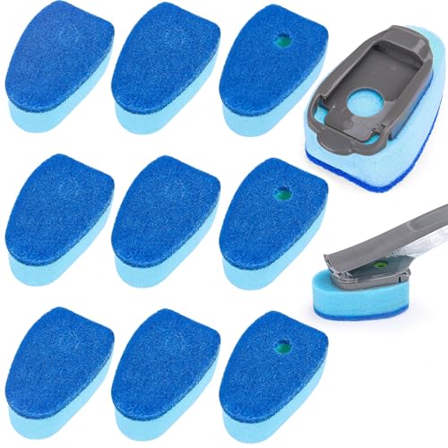 Sponge Dishwand Brush Refills for Scotch-Brite Dishwand - 10 Pack Dish Soap Non-Scratch Brush Refills for Nonstick Pots and Pans, Glass & Tubs（Green - color: Blue-10pack-1