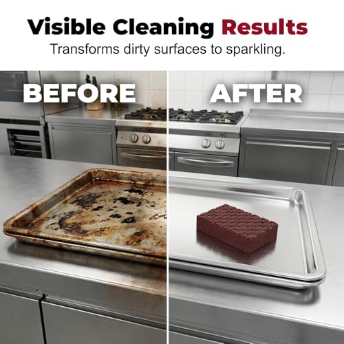 Magic Emery Cleaning Sponge, Carborundum Pot Scrubber Sponge Brush Eraser Scrub Pad, Heavy Duty Tough Stain Grease Remover for Pots Pans Cookware Kitchen Cleaning (12pcs) - color: 12pcs