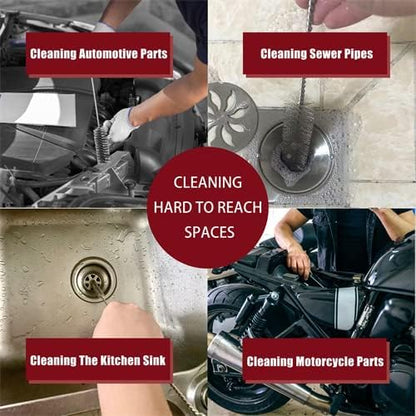 Pipe Cleaning Brush Set Stainless Steel Bristles, Stainless Steel Pipe Brush Steel Bottle Brush 9 Piece Variety Pack for Auto Parts, Bottles, Tubes, Etc. - size: 8 Inch