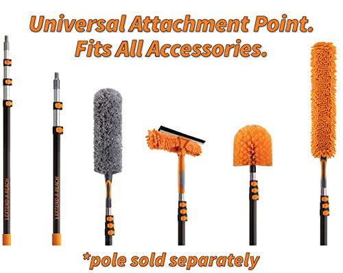 1.5-3 ft Window Washing Squeegee Kit with Extension Pole (10+ Foot Reach) // Windows Cleaning Tool & Windows Washer Combo with Telescopic Extension Pole // Best Indoor Outdoor Window Washing Equipment