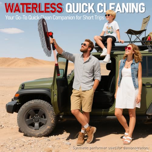 Car Duster Exterior Scratch Free - Microfiber Car Brush with Extendable Handle (27-36'') - Soft Auto Dusting Tool for Pollen & Dust Removal on SUV, Truck, RV & Motorcycle(Wax-Free Design) - color: Grey6