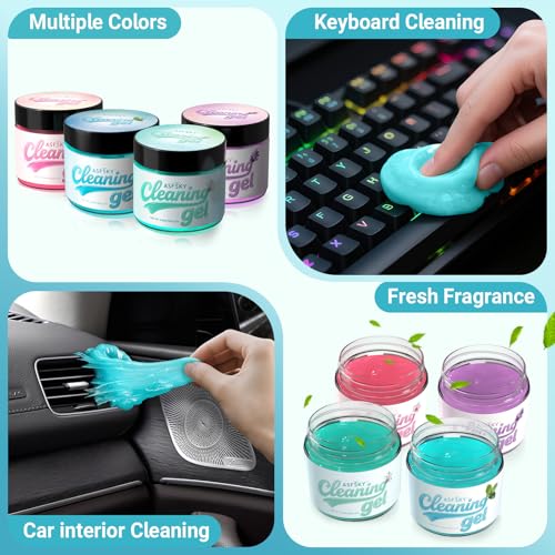 ASFSKY Car Cleaning Gel (Blue,Mint) Cleaning Putty Universal Dust Cleaning Car Interior Cleaner Keyboard Dust Remover Car Slime Gifts for Men Women girl（1 pack） - color: green