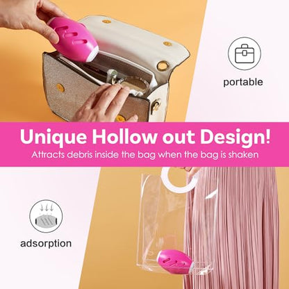 Washable Reusable Gel Lint Roller for Pet Hair，Portable Mini Dog Cat Pet Hair Remover for Clothes，Laundries ，Dust Fuzz Fur -Sticky Cleaner- Small Travel Animal Fur Removal Tool (deep Pink - color: Deeppink