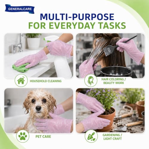 Disposable Plastic Gloves Food Handling Service Gloves Disposable For Cooking - style: Pink100pcs