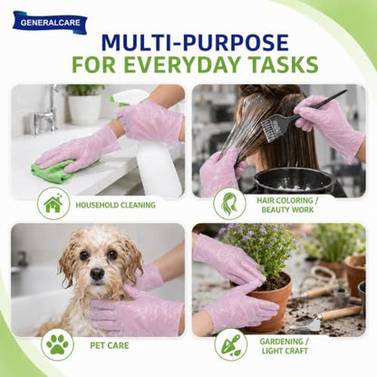 Disposable Plastic Gloves Food Handling Service Gloves Disposable For Cooking - style: Pink100pcs