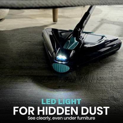 Zippi Sweeper Max - 2025 Version Lightweight Sweeper, Triangular Design Allows for Sweeping in Corners, Perfect for Short Carpet Hardwood and Tile, LED Light, 1 Hr Cleaning Time - style: Zippi Sweeper Max