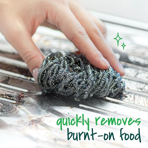 Scotch-Brite Stainless Steel Scrubbers, Ideal for Uncoated Cookware, 16 Scrubbers