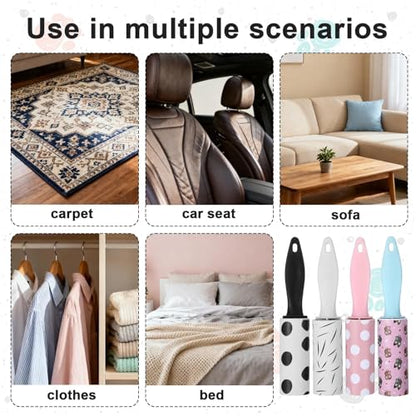 36 PCS Mini Lint Roller 1080 Sheets Rollers for Pet Hair Extra Sticky Travel Size Pet Hair Remover Compact Lint Roller for Clothes Portable Sticky Remover Dust Furniture Car Seat Gift Bags