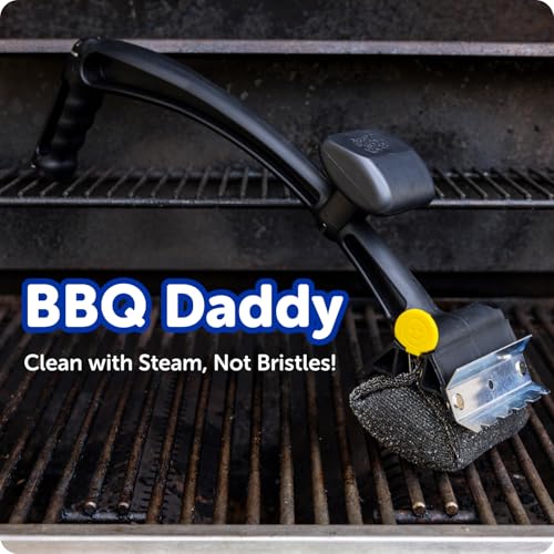 Scrub Daddy BBQ Daddy Grill Brush for Outdoor Grill - Bristle Free Grill Brush with Steel Grill Scraper + Scrub Brush - Temperature Controlled Scrubbing Power for Grill Cleaning (1 Count) - style: BBQ Daddy