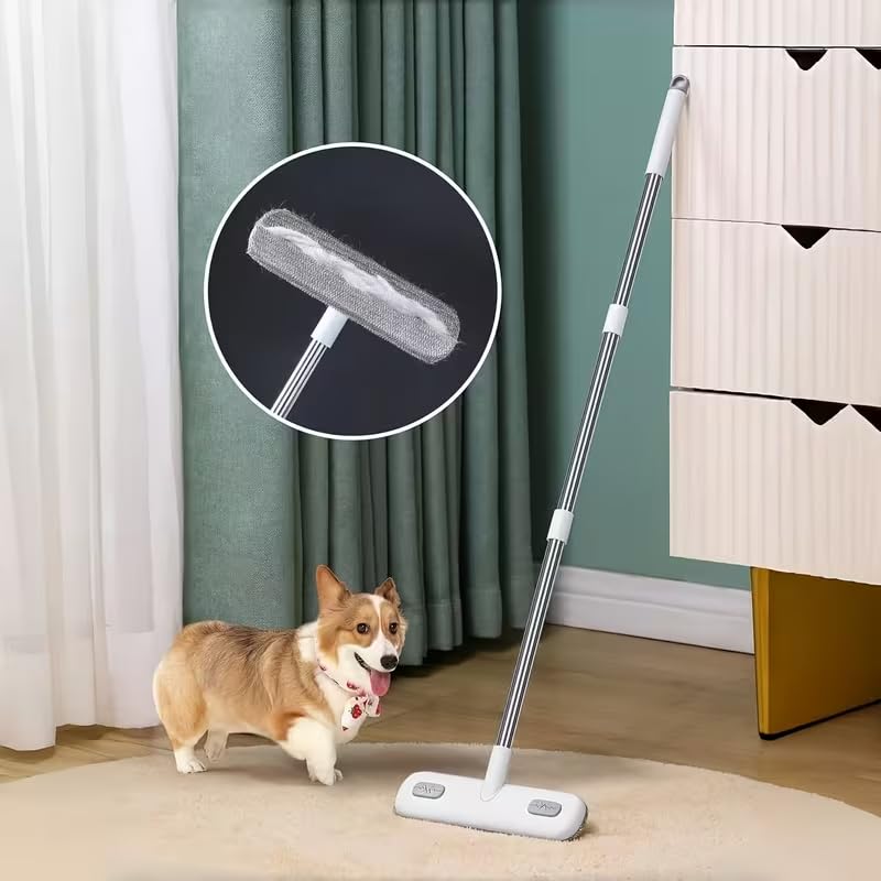 Boolavard Magic Window Cleaning Brush with a Telescopic Handle, Screen Cleaning Tool, Reusable Pet Hair Remover, Household Window and Door Cleaning Brush, Cleaning Supplies, Cleaning Tools
