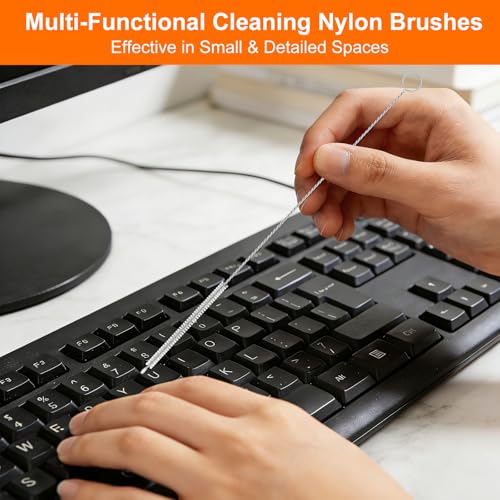 8 Inch Extra Long Straw Cleaner Brush Set, 10 Pack Reusable Straw Cleaning Brushes for Tumbler, Metal Straws，Bottle Drinking Straws，Computer Keyboard, Desktop Cleaning
