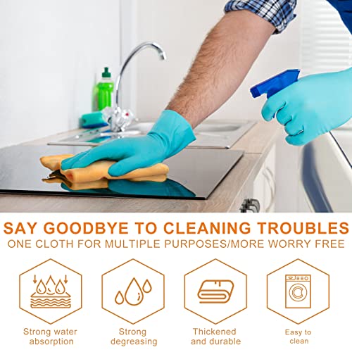 Nuenen Microfiber Cleaning Cloths for Cars 16 x 16 Inch Ultra Absorbent Car Towels Drying Reusable Cleaning Supplies House Kitchen Window Microfiber Towel(Yellow,60 Pcs) - color: Yellow