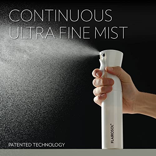 FLAIROSOL - The Original, Spray Bottle for Hair, Plants & More, Continuous Mister, Ultra Fine Water Mist, 10.1oz/300ml, Clear Bottle - Black Print - color: Clear Bottle - Black Print