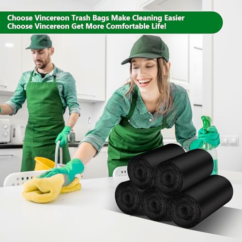 2.6 Gallon Small-Trash-Bag With Handles - Black Bathroom Mini Garbage Bags 100 Count Biodegradable 10 Liter Unscented Little Wastebasket Liners For Car Office Kitchen