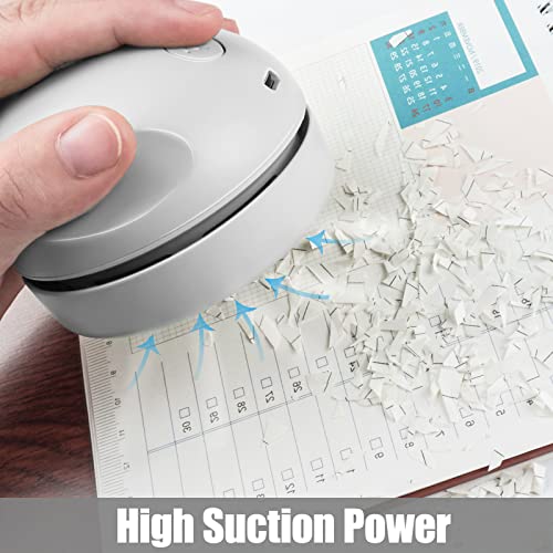 prowithlin Desktop Vacuum Cleaner USB Charging with Vacuum Nozzle Cleaning Brush, Detachable Design & Portable Mini Table Dust Vaccum Cleaners, Cleaning Dust, Crumbs, Piano, Computer, Car Etc(Gray) - color: Gray