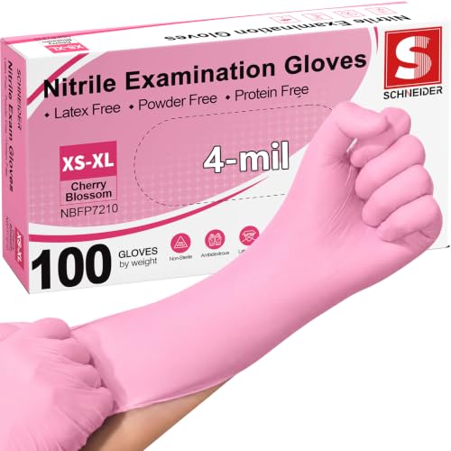 Schneider Medical Nitrile Exam Gloves, 4-mil Medical Gloves Disposable Latex Free, Powder Free, Food Safe Glove - size: X-Small