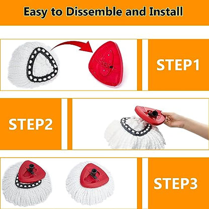 8-Pack Spin Mop Replacement Heads, 100% Microfiber Spin Mop Refills Heads for Easy Wring, 360°Micro Replacement Mop Head for Easy House Cleaning Floor Mopping - (White) - size: 8Pack