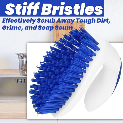 2 Pack Scrub Brushes, Cleaning Brush with Stiff Bristles, Handheld Scrubber for Bathroom, Shower, Tile, Carpet, Bathtub & Floor - size: Standard