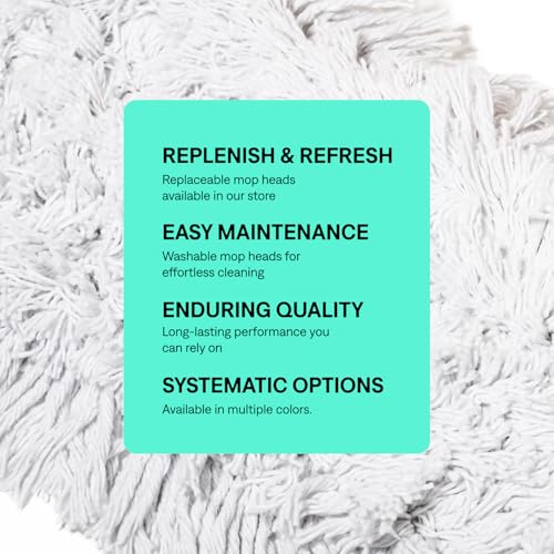 Commercial Dust Mop – 60 Inch Floor Sweeper for Hardwood, Reusable Cotton Mop Head, Extendable Handle, Dry Mop for Floor Cleaning & Janitorial Supplies - size: 60x5 Inch (Pack of 1)