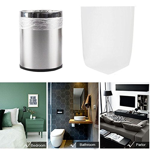 Small Trash Bags 4 Gallon Garbage Bags Waste Basket Bin Liners Bags For Bathroom, Kitchen, Office, Home Bedroom,Car- Clear White (125 Count) - style: Flat
