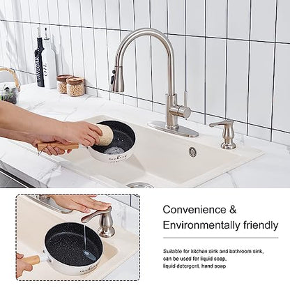 GAGALIFE Kitchen Sink Soap Dispenser Brushed Nickel, Under Sink Soap Dispenser with 40" Silicone Extension Tube, Say Goodbye to Frequent Refills - color: Brushed Nickel, size: with Hose
