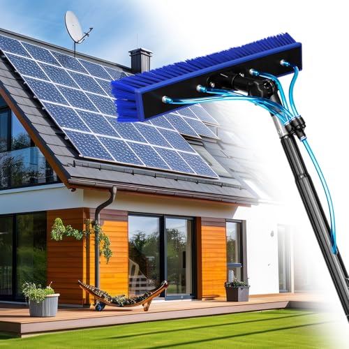 40FT Water Fed Pole Kit, Window Solar Panel Cleaning Brush and Pole, Window Washing Equipment Solar Panel Roof Glass Cleaner Tool - size: 40 ft
