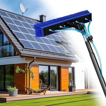 40FT Water Fed Pole Kit, Window Solar Panel Cleaning Brush and Pole, Window Washing Equipment Solar Panel Roof Glass Cleaner Tool - size: 40 ft