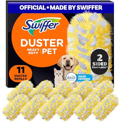 Swiffer Pet Heavy Duty Dusters Refills, Multisurface 360 Dusters with Febreze Odor Defense, 11 Count - size: 11 Count (Pack of 1)