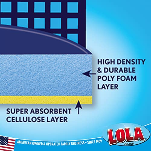 LOLA Squeeze Sponge Mop Refill, 12 Pack, w/Foam & Natural Cellulose Layer, Absorbs and Wicks Moisture, only Fits LOLA Sponge Mop, 9" Head - size: 12 Pack