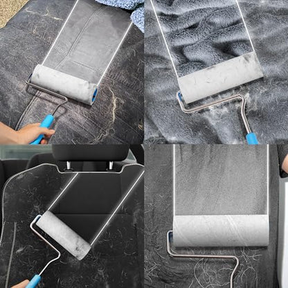 Large Surface Extra Sticky Lint Roller 6.3'', 444 Sheets Long Handle Pet Hair Removal, Dog and Cat Lint Remover for Clothes, Furniture, Carpet - size: 444 Sheets