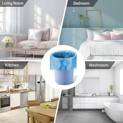 5 Rolls Small Trash Bags - 100 Counts Durable 4 Gallon Small Garbage Bags for home office kitchen Bathroom Bedroom Trash Can liners（Blue） - color: 100 Count Blue