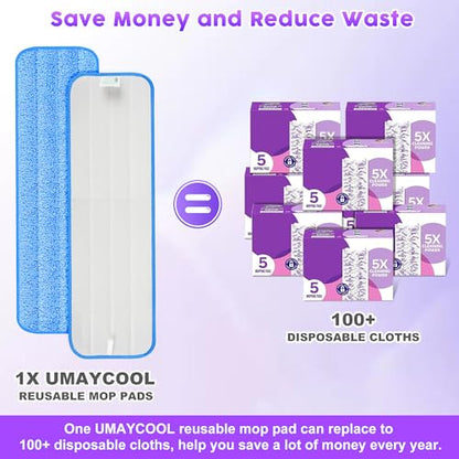6 Pack Reusable Mop Pads for Swiffer PowerMop, Super Absorption, Multi-Surface Hardwood Floor Cleaning, Machine Washable Up to 100 Times, Durable, Suitable for All Finished Floors - size: 6 PACK