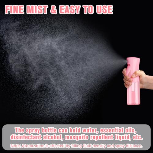 Spray bottles, Spray Water Bottle Fine Mist Refillable, Continuous Spray Bottle for Hair, Skin Care, Planting, Showering Pets, Travel, Cleaning & Home (Pink) - color: Bright Pink, size: 6.8 Ounces