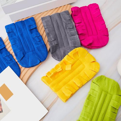 Zubebe 6 Pcs Duster Refill Reusable Fleece Duster Refills Feather Flat Dusters Multi Surface Washable Cleaning Pads Tools for Home, Blinds, Car, Pet, Furniture, Fans (Bright Color) - color: Bright Color