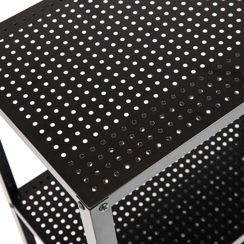 Mind Reader Rolling Cart, Rolling Cart, Microwave Stand, 3-Tier, Coffee Cart, Office, Metal, 23" L x 12" W x 30" H, Black - style: 3-Tier