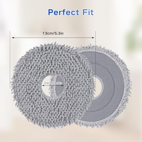 VIEWALL 8 Pack Mop Cloths for Roborock Qrevo QV 35A/35S/S5V/Q Revo S/Pro/Master/Plus/Curv/S5X/Edge/S5A/QX Revo/Saros 10R/20 Series Vacuum Cleaner, Microfiber Washable Mop Pad Replacement Accessories - size: Qrevo/Saros Mop Pads 8 Pack