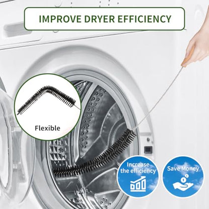 2 Pack Refrigerator Coil Cleaning Brush - 30 Inch Long Handle Dryer Lint Brush Vent Cleaner for Household Use, Duct Remover, Crevice Cleaning Brush, Washing Machine Cleaning Tools - size: 2 Pack