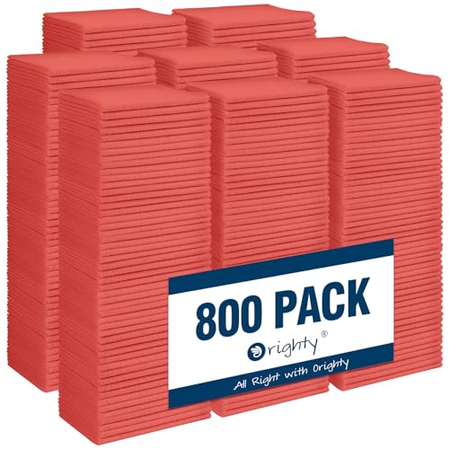Orighty Microfiber Cleaning Cloth, 800 Pack Highly Absorbent Cleaning Rags, Household Cleaning Supplies, Reusable Microfiber Towels Lint Free Cloths for House, Kitchen, Car Care, 12x11 inch, Red - color: Red, size: 800 Pack