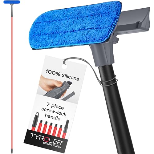 Tyroler Professional Window Squeegee for Home, Long Squeegee for Window Cleaning, 2-in-1 Window Cleaning Squeegee Kit, Indoor & Outdoor Window Cleaner Tool for High Windows & Glass (12''-110'') - size: 12''-110''
