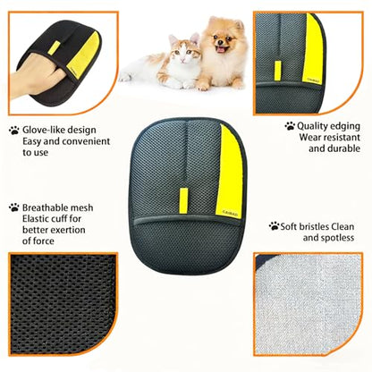 Electrostatic Pet Hair Removal Gloves: Quick Wiping - Reusable & Washable for Sofa Clothing Pet Beds Effortless Cats & Dogs Hair Remover for Busy Pet Owners (1pcs-Black) - color: 1pcs-Black