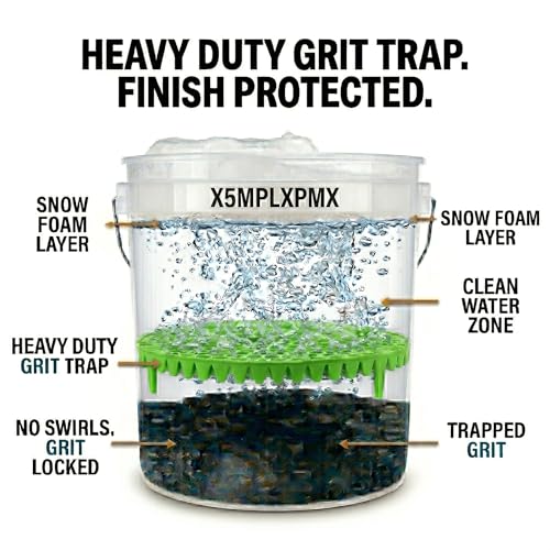 10.4" Heavy Duty Car Wash Bucket Insert (2-Pack) & Wash Mitt Kit - 10.6 oz Detailing Dirt Separator & Grit Trap, Scratch-Free Auto Wash, Fits 3.5 to 5 Gallon Buckets (Green Kit) - color: 2pack Green