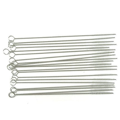 Honbay Straw Cleaner Brushes, nylon bristles stainless steel handle, Nylon Skinny Pipe Tube Cleaner - 20 Piece Value Pack - 6 mm bristles x 7" 175mm long - size: One Size
