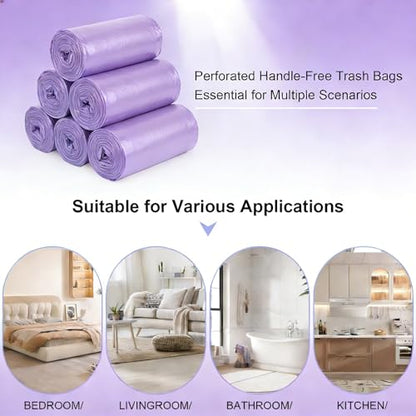 Drawstring Trash Bag 100PCS, Leakproof Small Trash Bags, Unscented Small Garbage Bags, 15 Liter Mini Wastebasket can Liners for Office Bedroom Bathroom, Darkpurple - color: 100Violet color