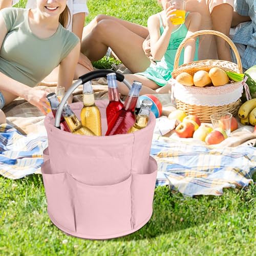 Professional Cleaning Caddy Organizer - 11" Wearable Cleaning Supply Bag with Adjustable Shoulder Strap & Handle - Housekeeper Essentials Organizer for Detailing Tools & Supplies (Pink) - color: Pink