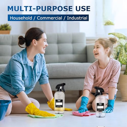 Veco 500mL (16oz) Graduated Spray Bottles, 4-Pack — 360° Any-Angle Spraying for Easy Dilution, Leak-Resistant spray bottles for Cleaning, Plants, Hair & Pet Use + Foldable Funnel - size: 16oz
