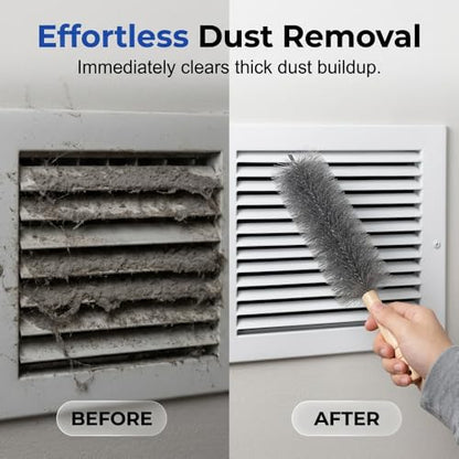 Fan Cleaning Brush, Microfiber Duster for Electric Fan and Blind, Reusable Cobweb Dust Collector, Non-Disassembly Cleaning (Grey, 1 PCS) - color: Grey , 1 Pcs