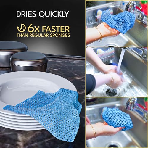Non Scratch Dish Scrubbers for Cleaning Dishes (3PK) - Reusable Kitchen Sponge - Replace Dish Sponges for Washing Dishes - Best Household Scrubbing Pad & Alternative Dishwashing Scrub Pads Supplies - color: 3pk All Purpose