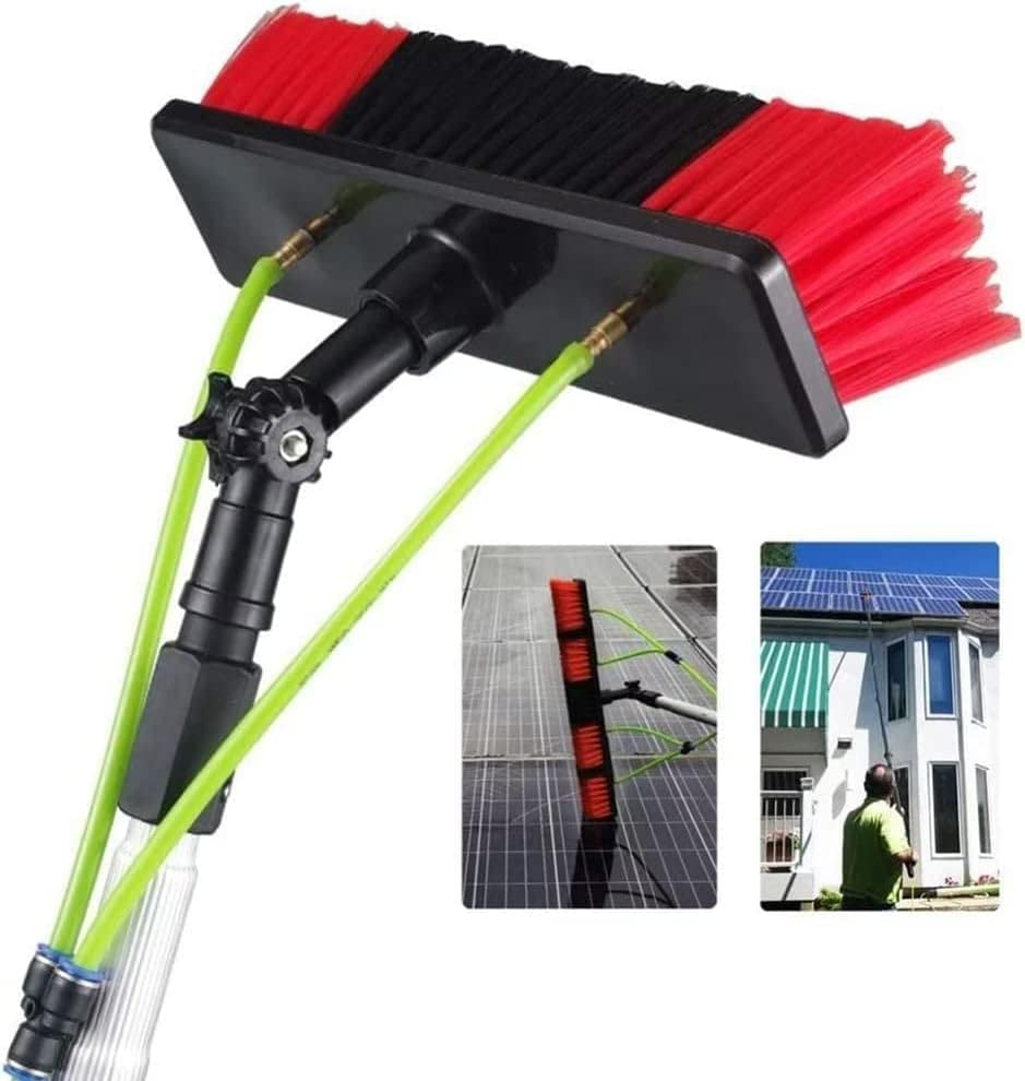 Cleaning Photovoltaic and Solar Panels,Window Clean, Glass Wall Cleaning, 5-12m Washing Set Equipment Extension Pole Cleaning for Trucks Windows 5m Rod 30cm Brush Head - color: 30cm Brush Head, size: 5m pole